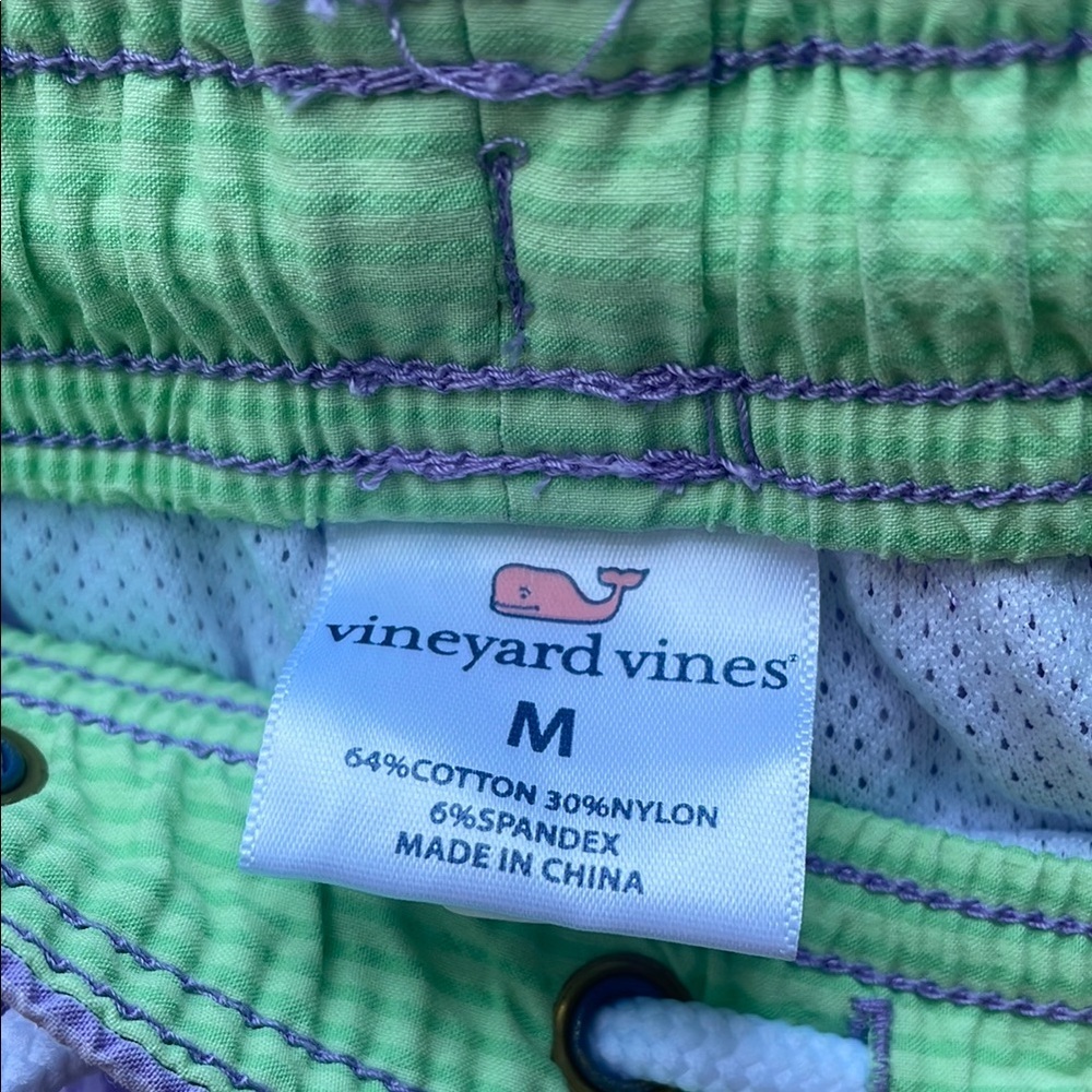 Vineyard Vines Purple and Green Swim Trunks Quick-Dry - Picture 2 of 3